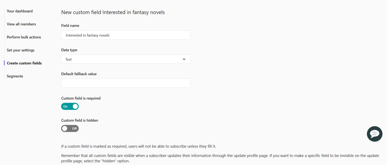 custom field creation example
