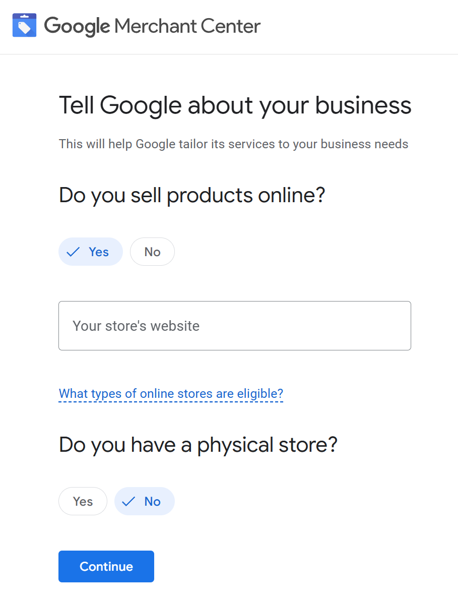 google merchant center setup