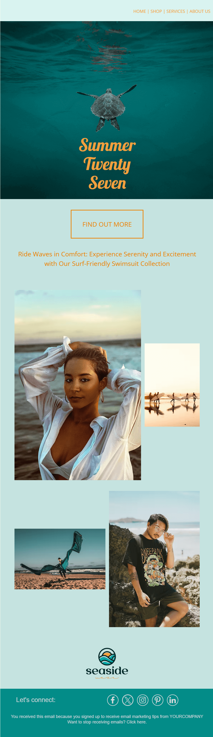 end of summer email newsletter template by moosend
