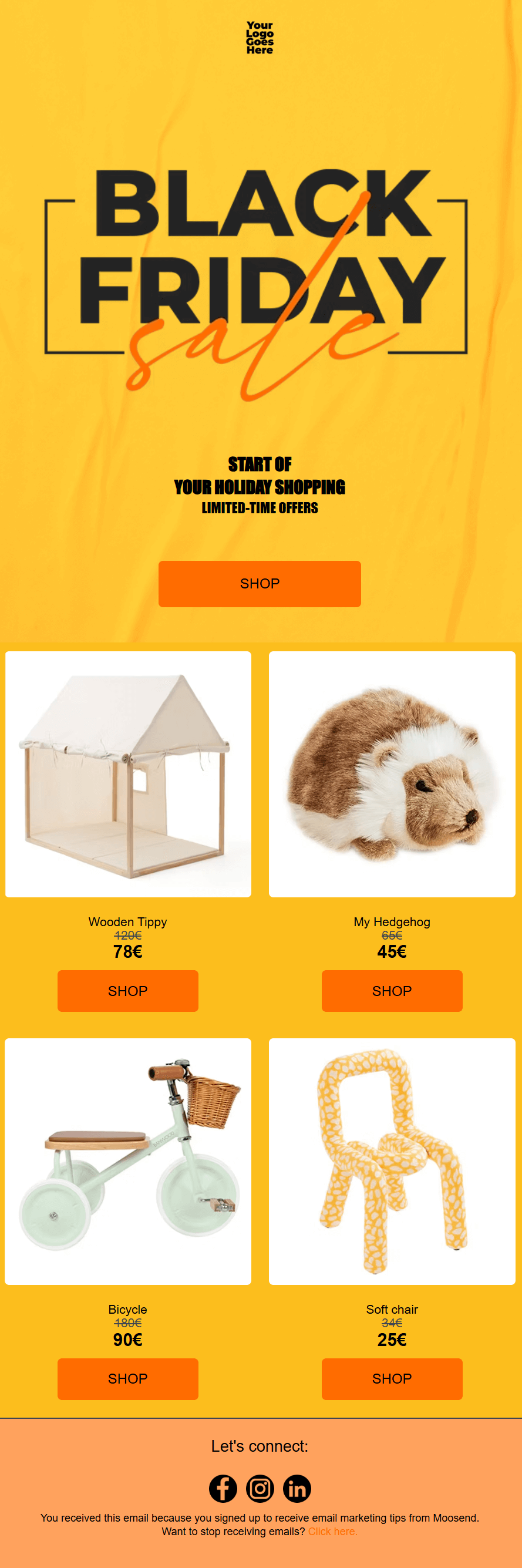 moosend black friday newsletter template