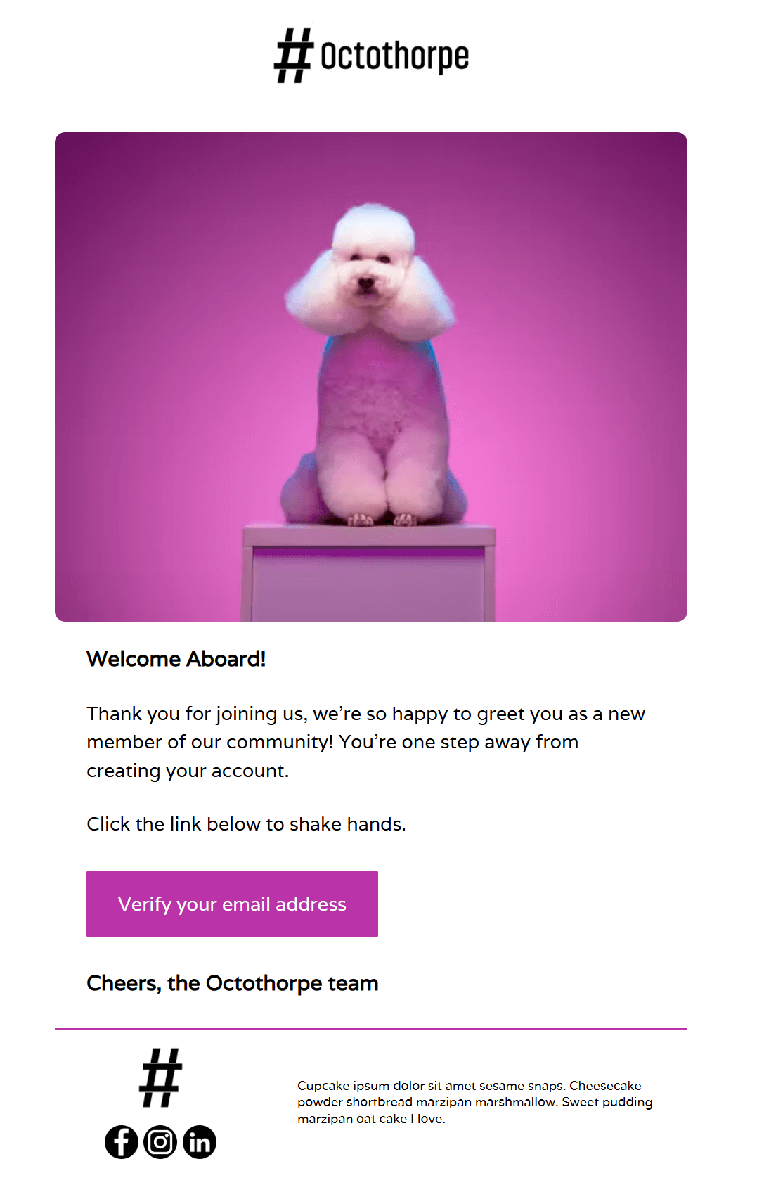 confirmation email template by moosend