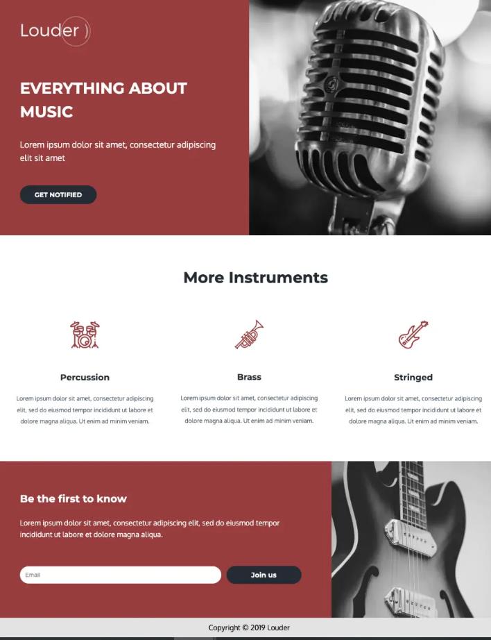 example of moosend's landing page template