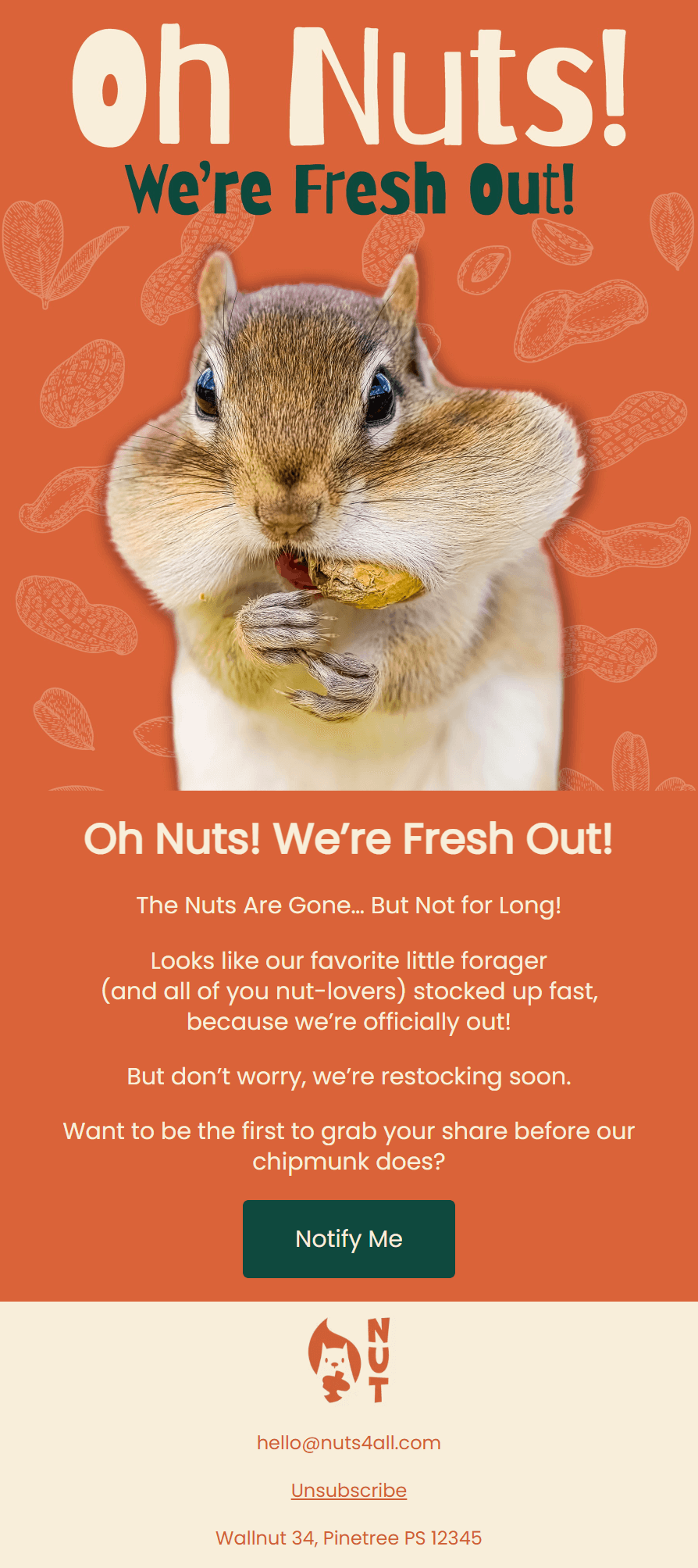 moosend out of stock email newsletter template