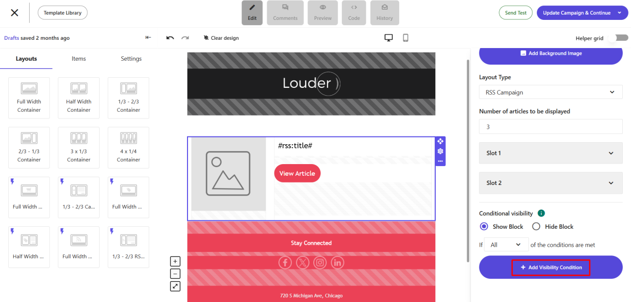 rss conditional visibility