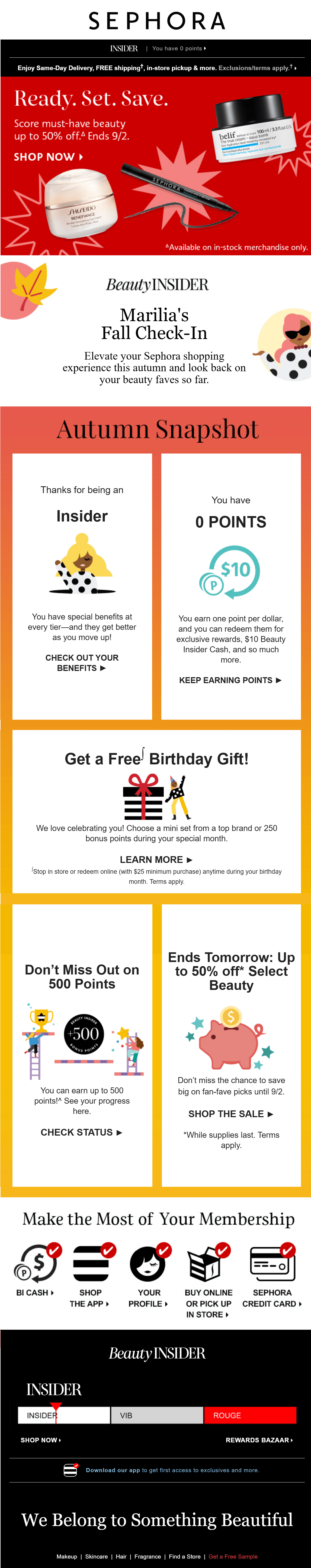 sephora autumn email example