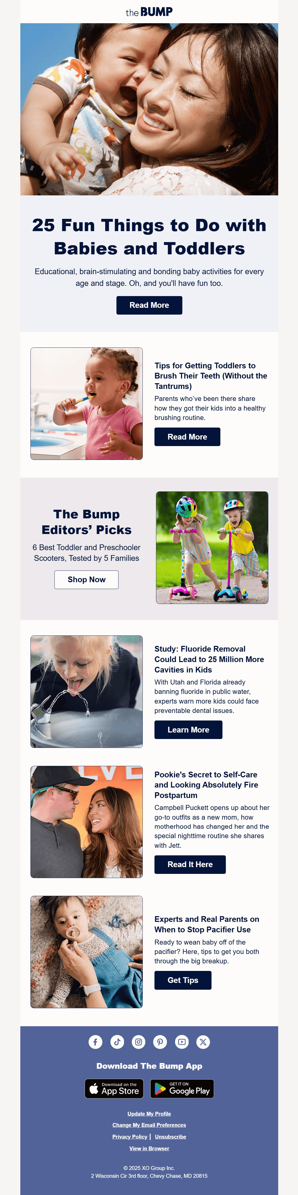 the bump for family fun month email example