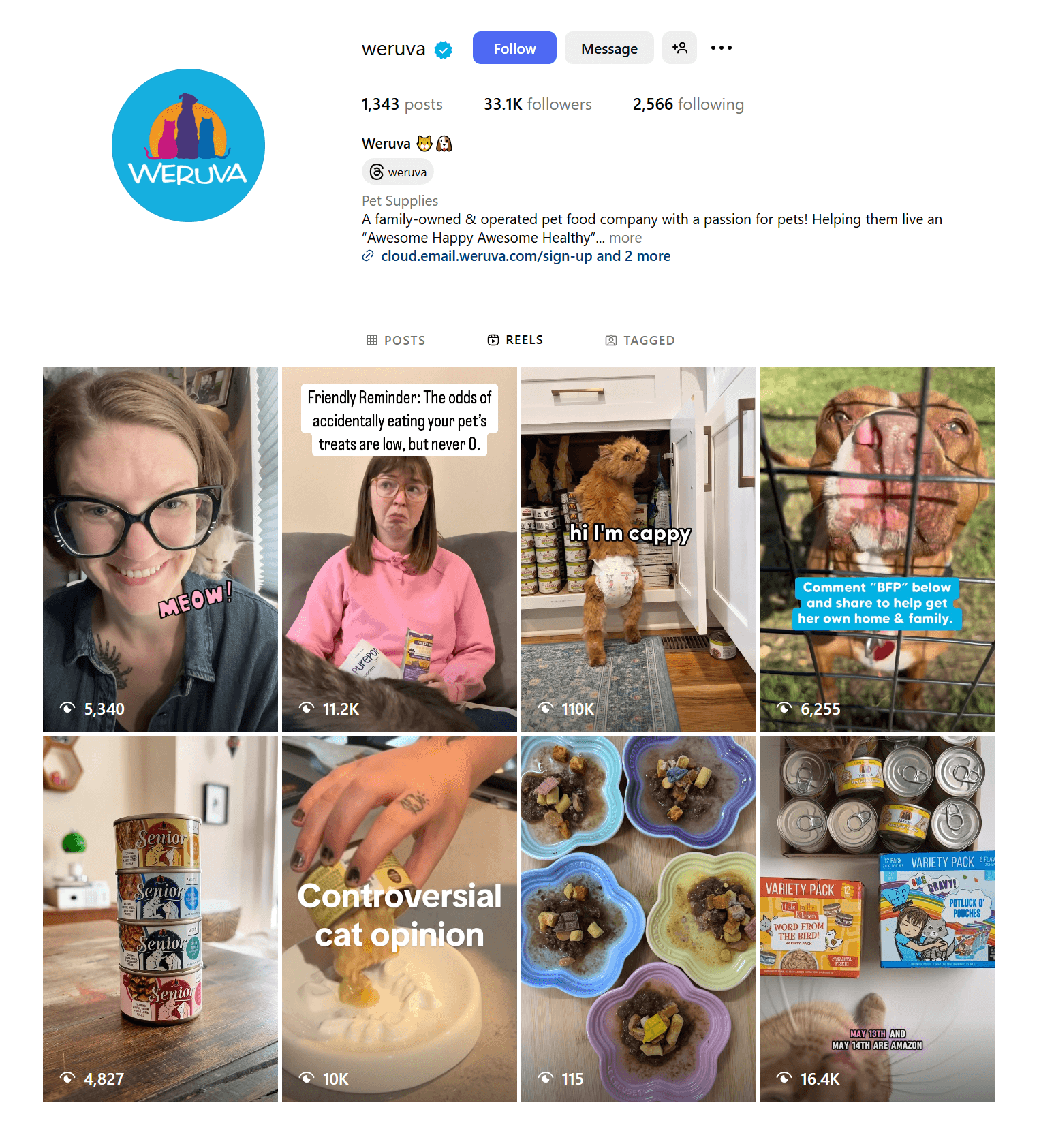 weruve instagram reels page