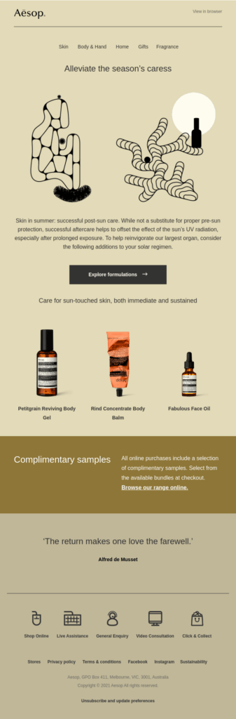 Aesop email example with no urgency