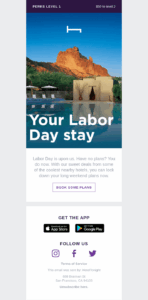 HotelTonight labor day email