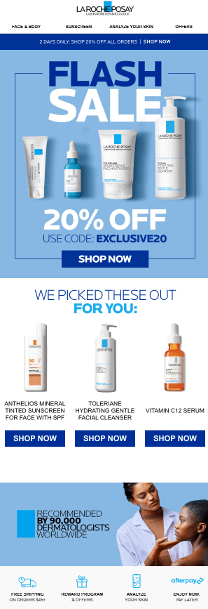 La Roche Posay flash sale email