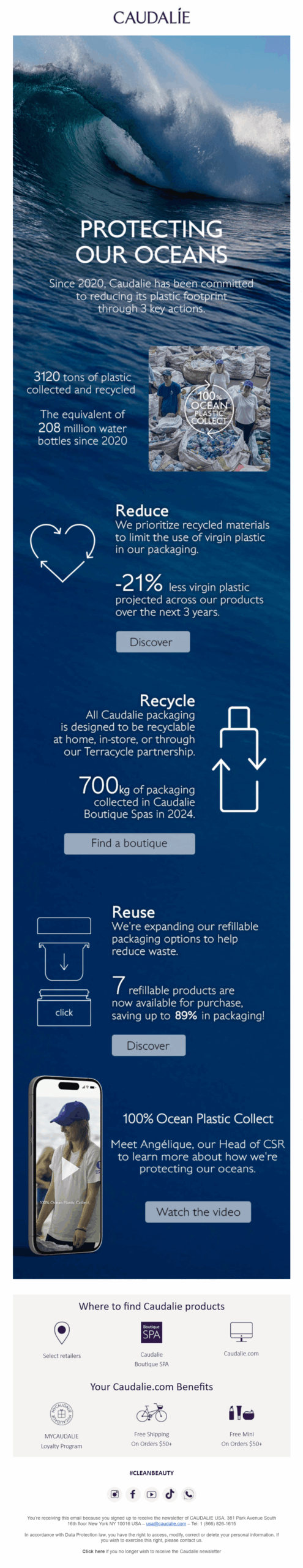 caudalie environmental impact email to avoid performative marketing