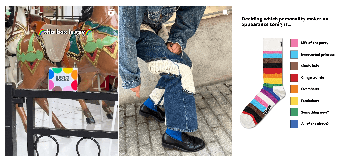 happysocks pride month instagram post example