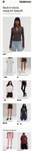 lululemon back in stock email