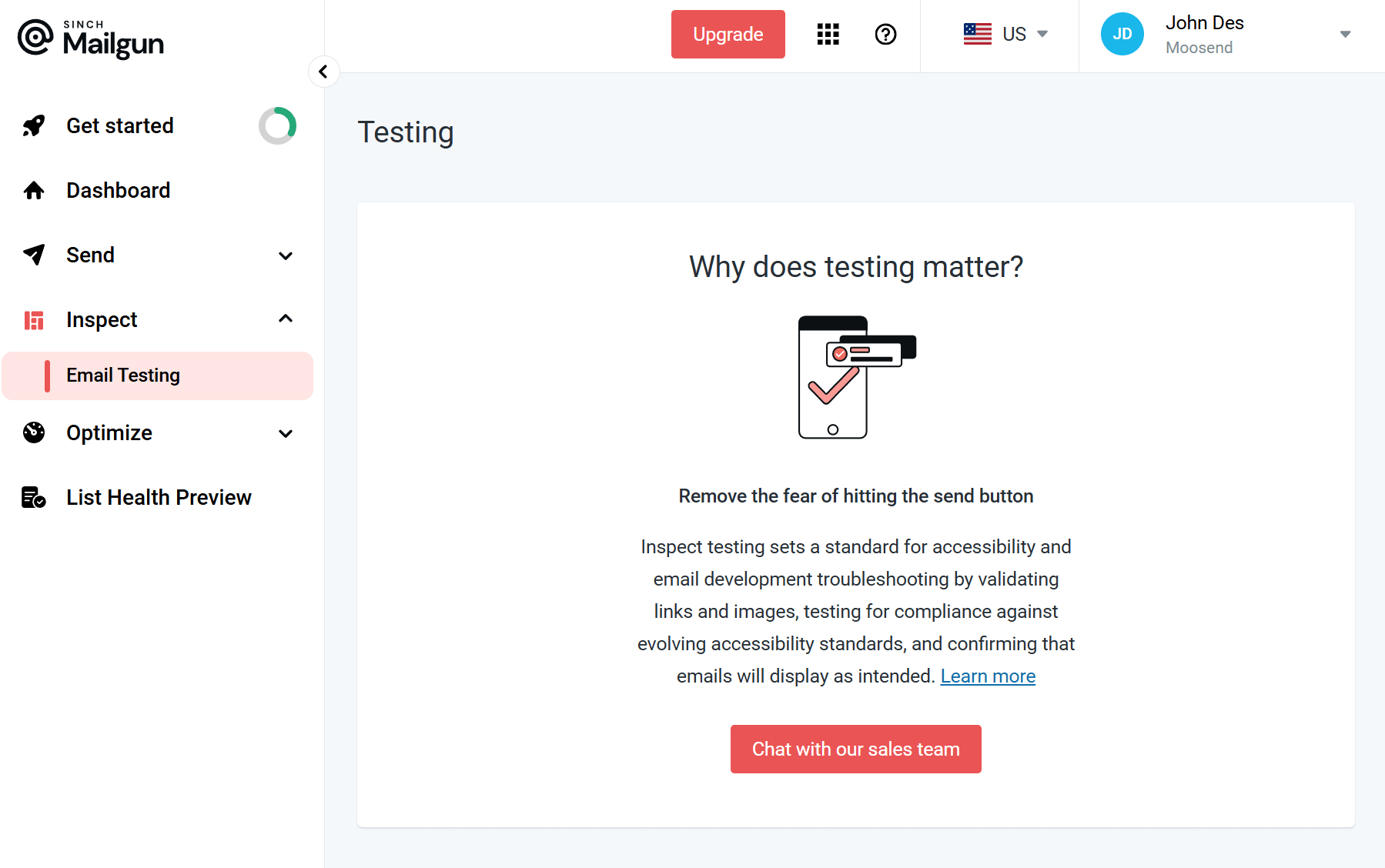 mailgun email testing
