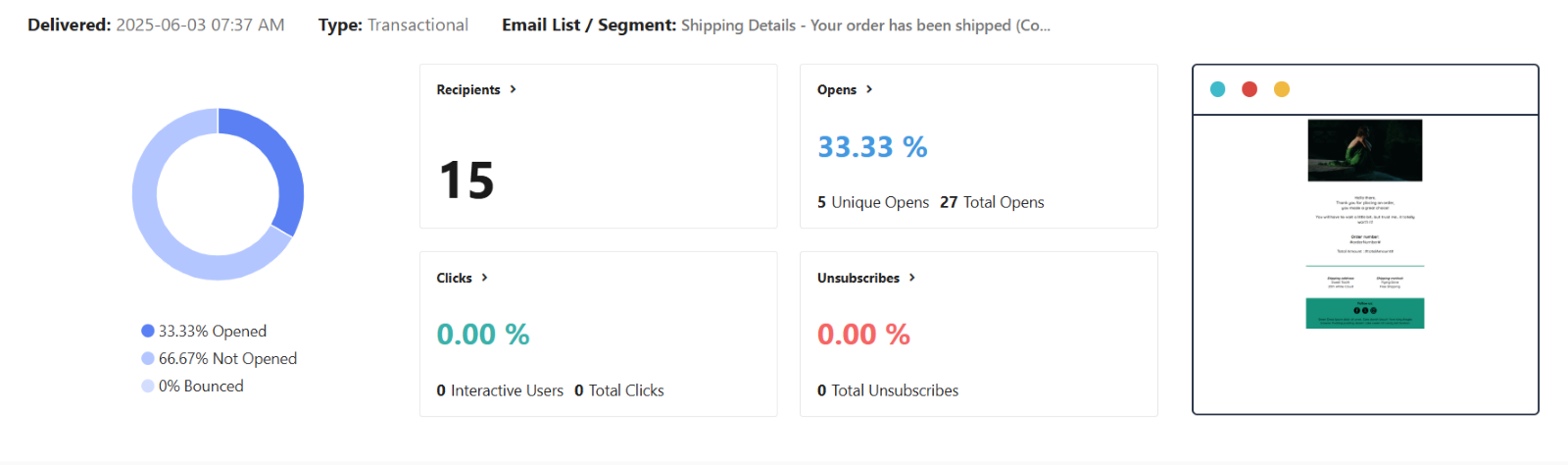 transactional campaign report example