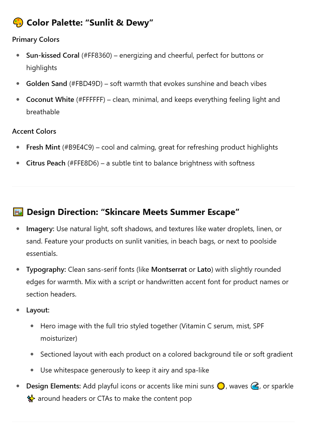 chatgpt color and font suggestions