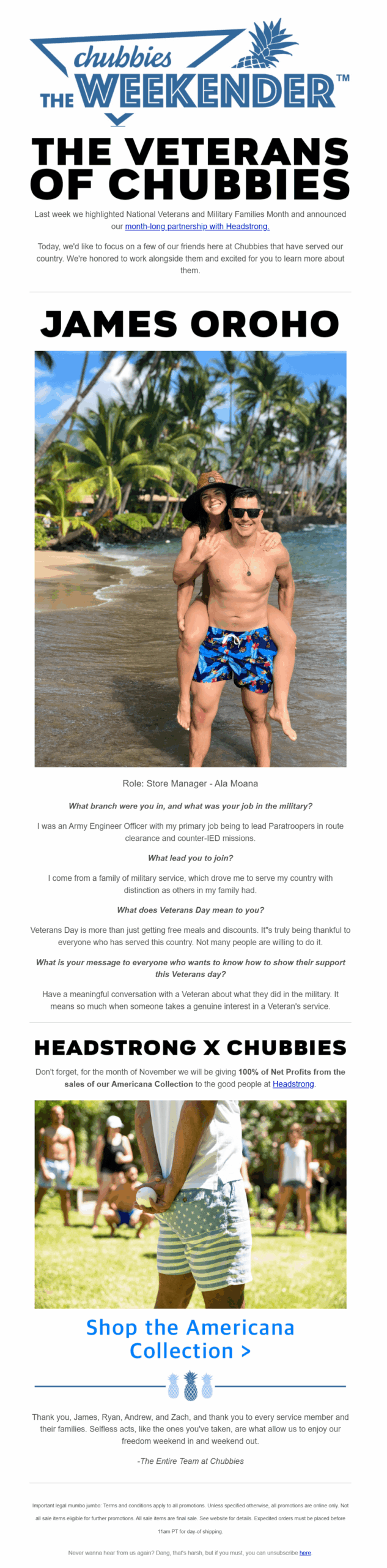 chubbies veteran stories