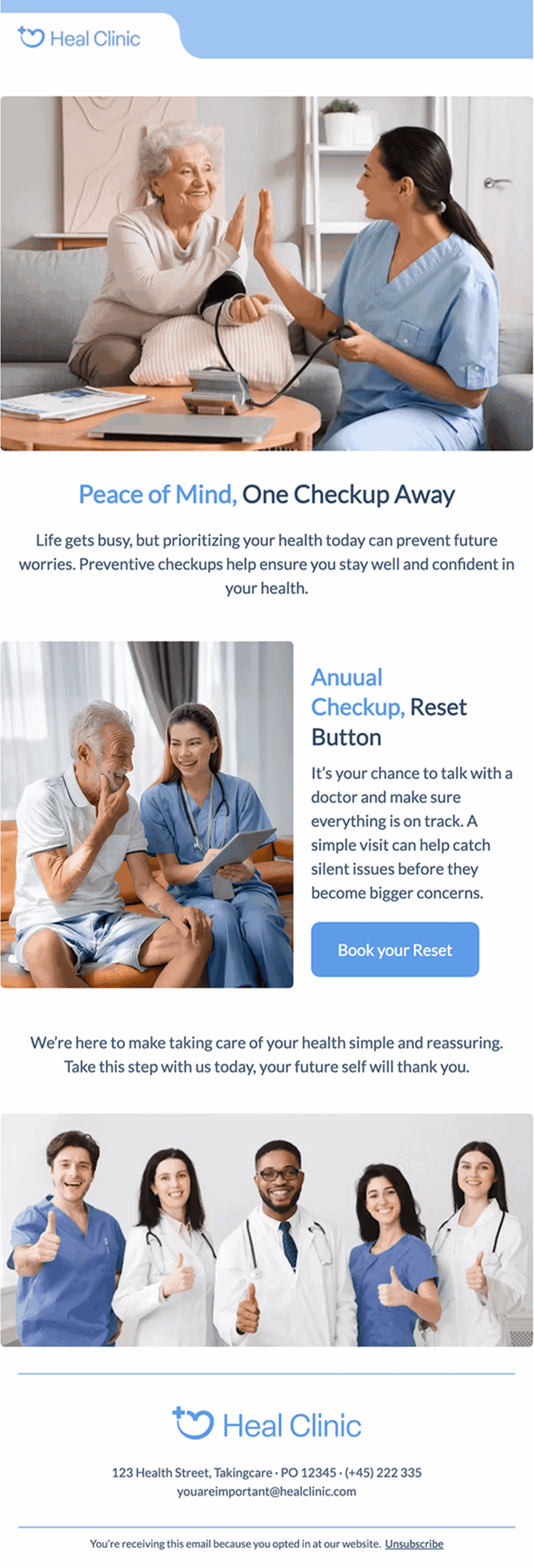 healthcare email template by moosend
