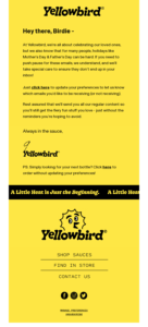 Mother Day's opt-out email by Yellowbird