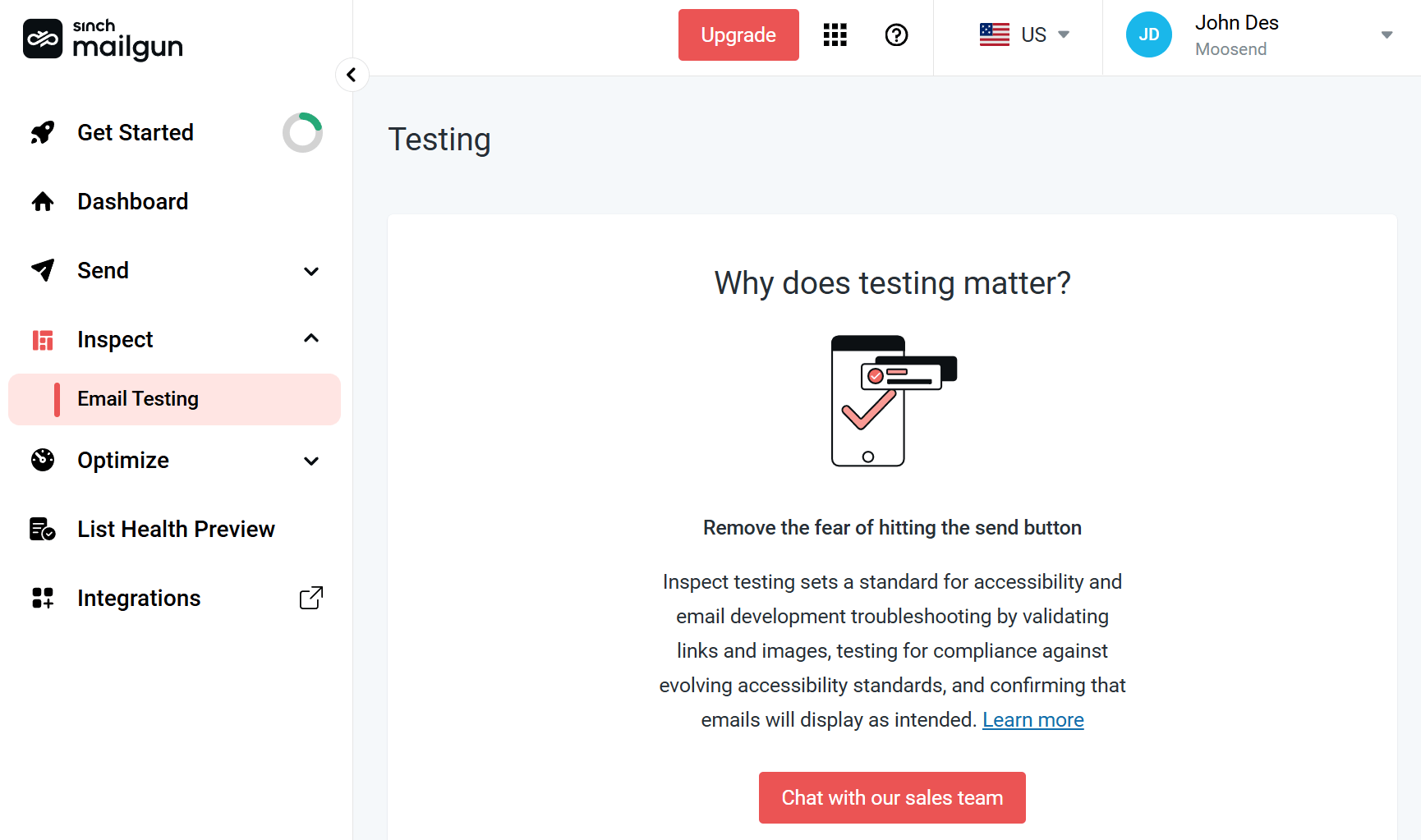 mailgun email testing