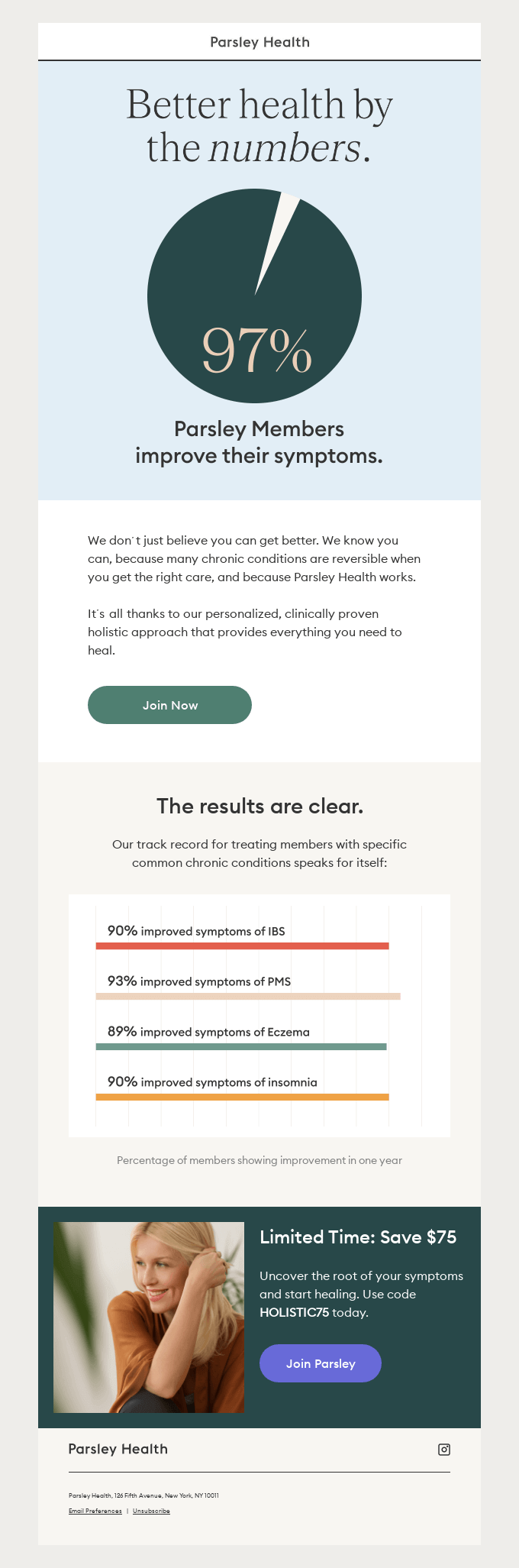 Re-engagement campaign by parsley health