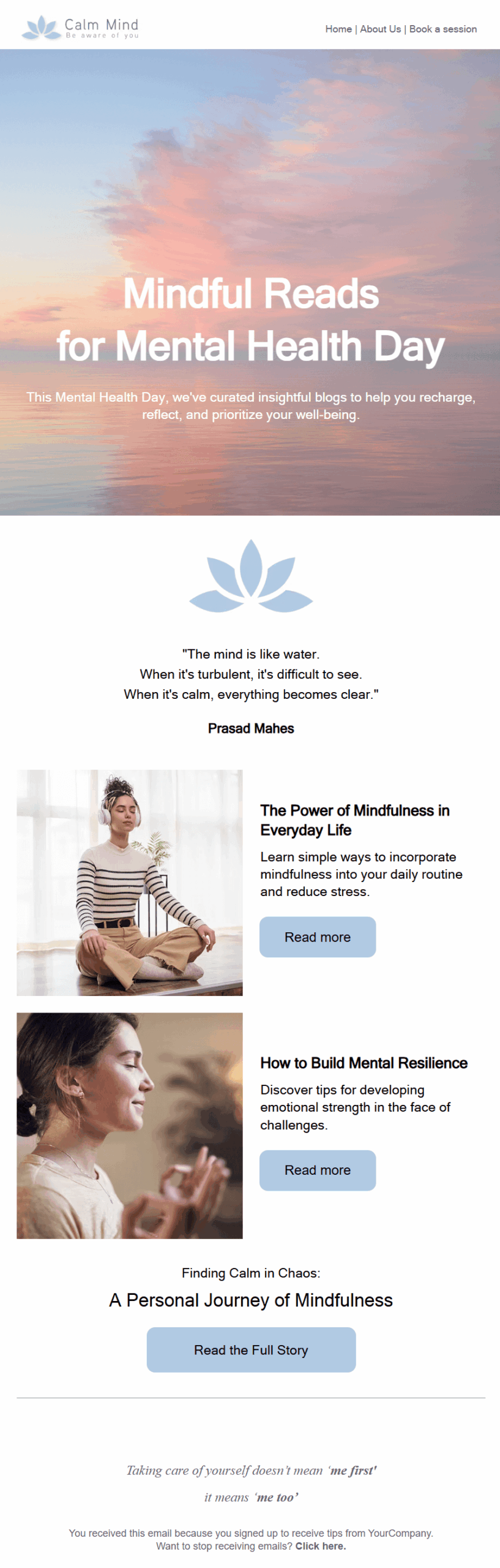 mental health email template by moosend