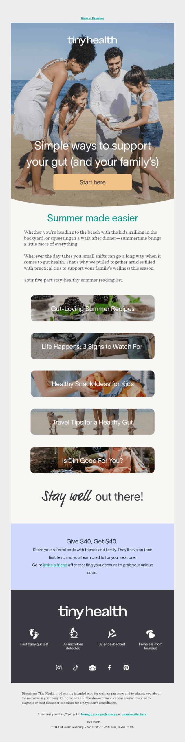 Preventive care emails and seasonal outreach by tiny health