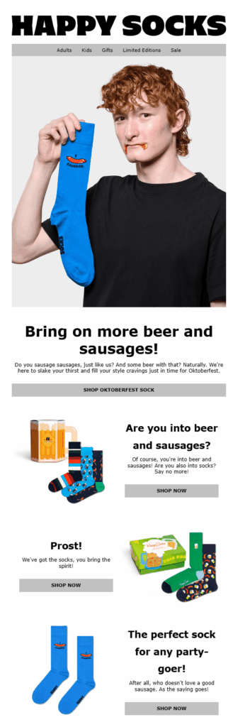 Happy Socks Oktoberfest email