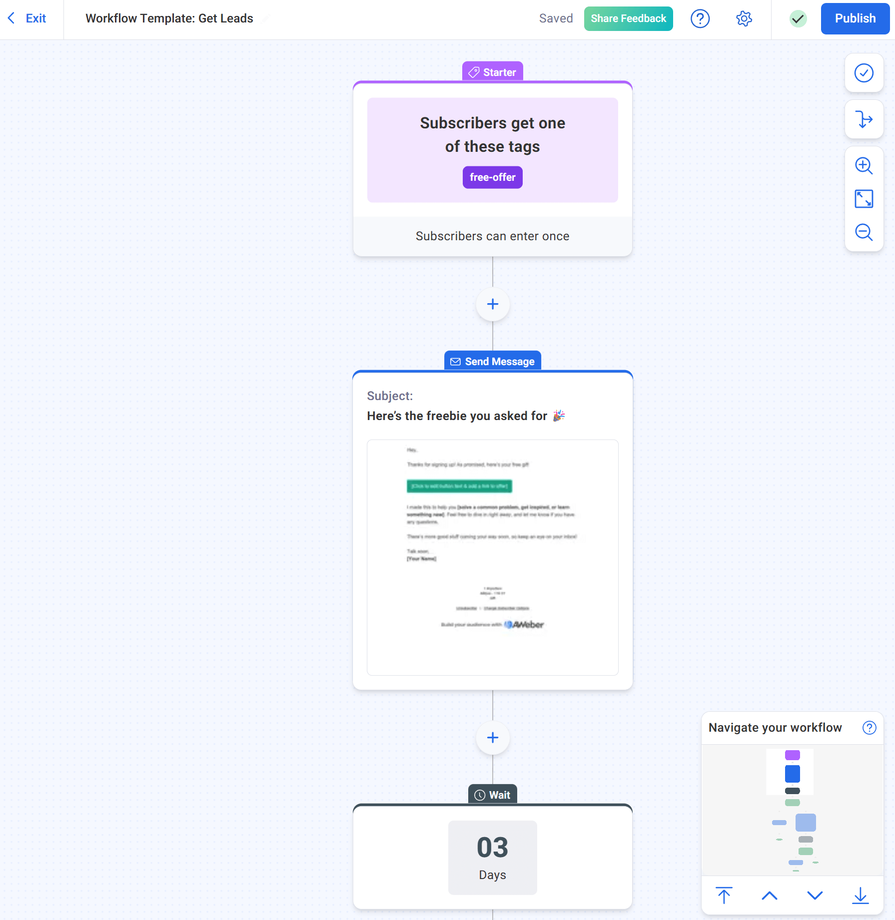 aweber custom automation workflow