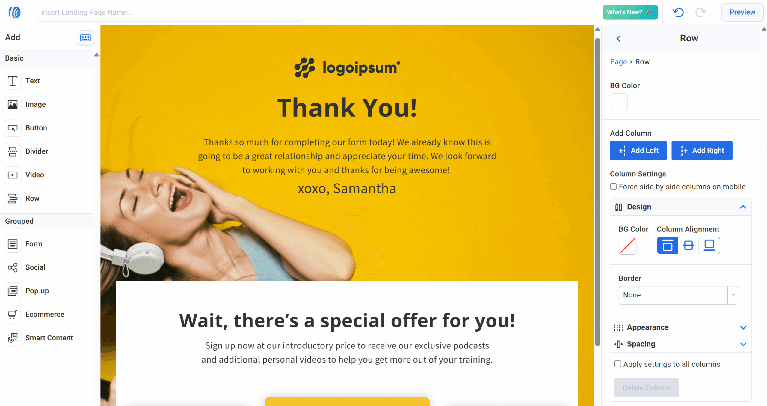 aweber landing page builder