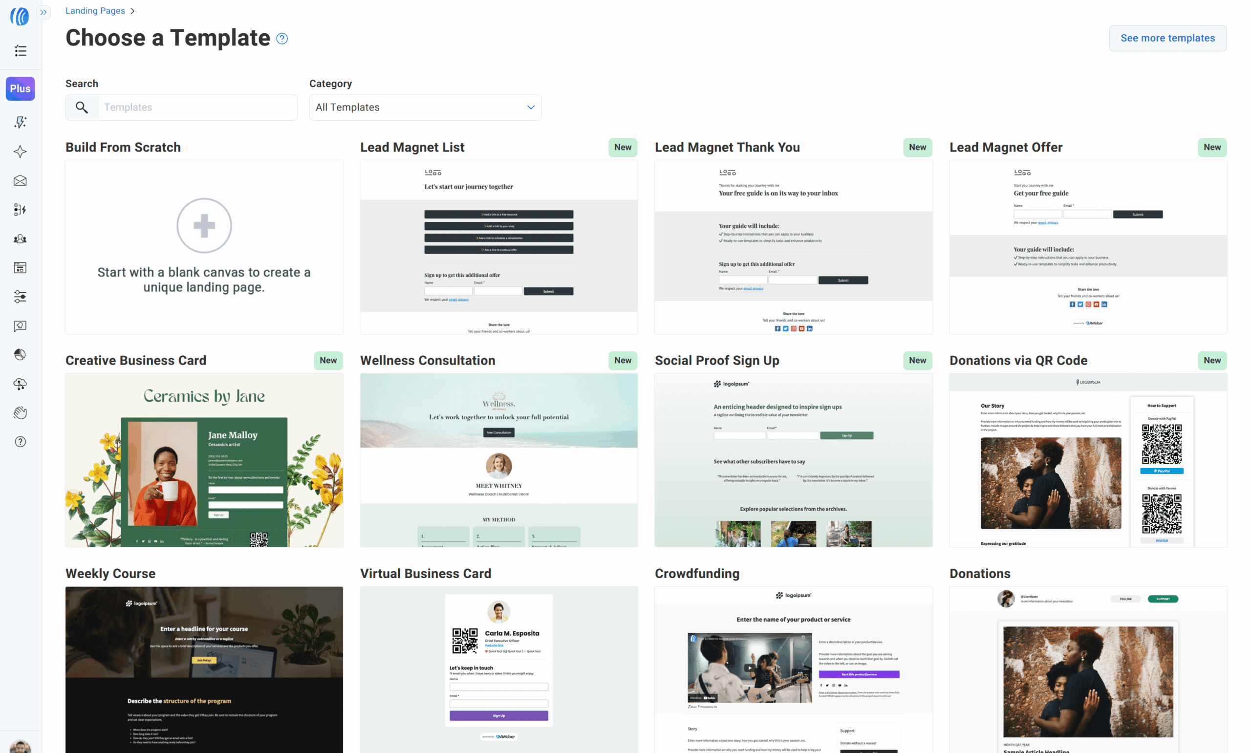 aweber landing page templates