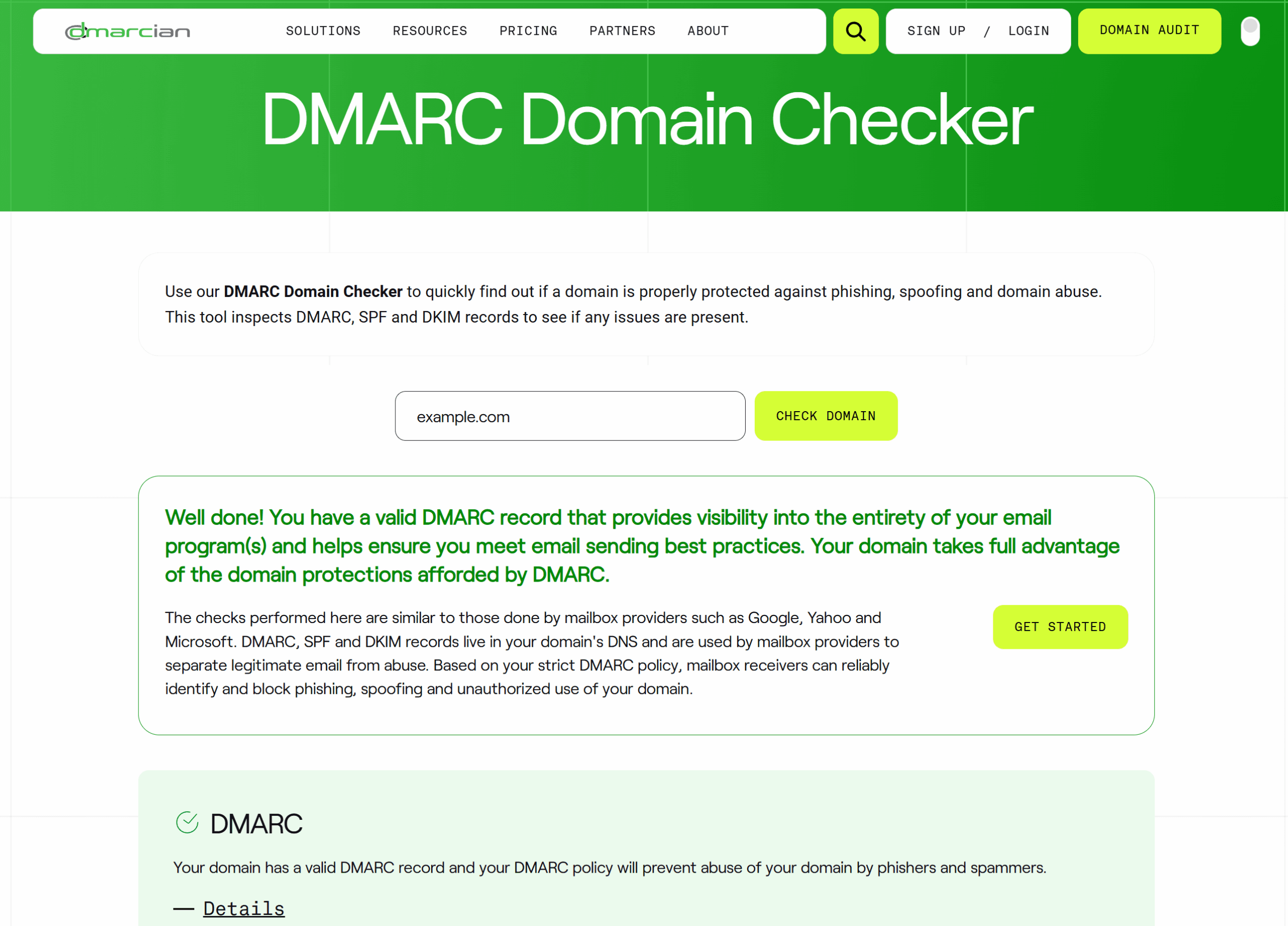 dmarcian domain checker