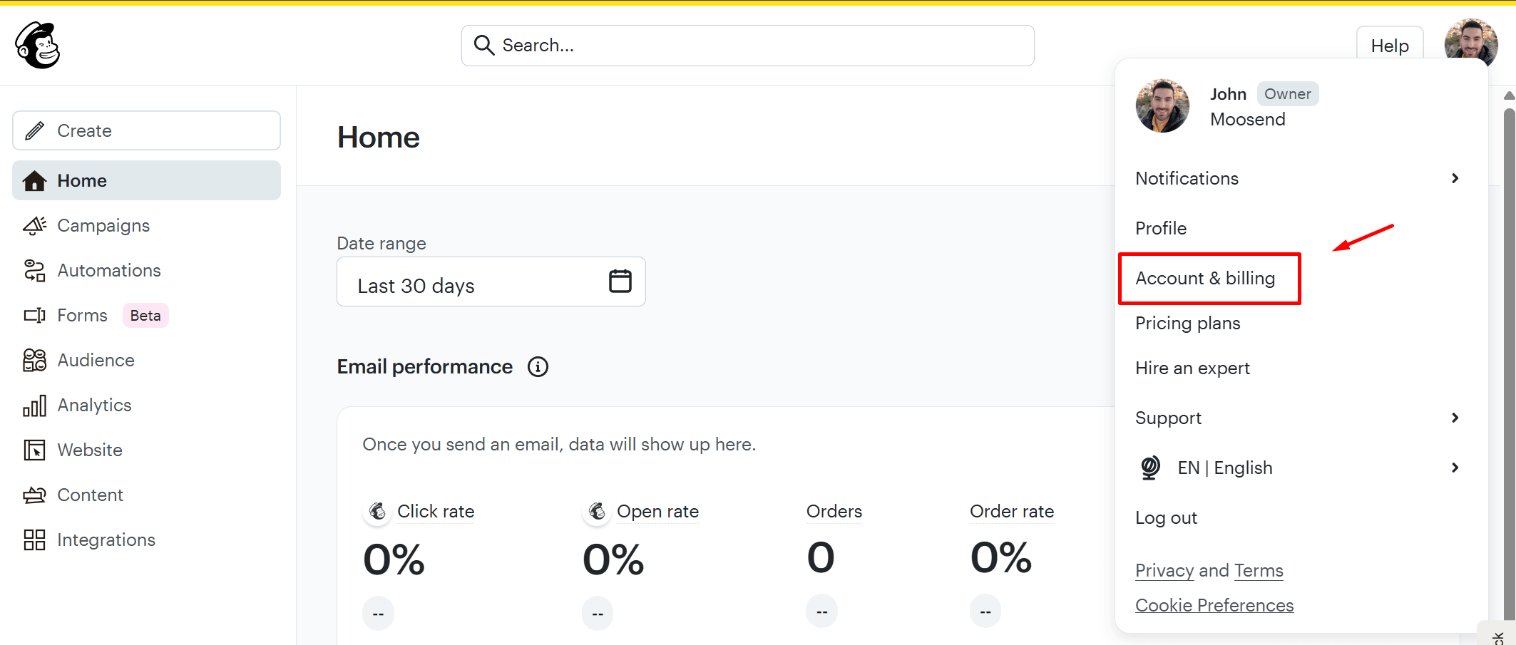 how to cancel mailchimp