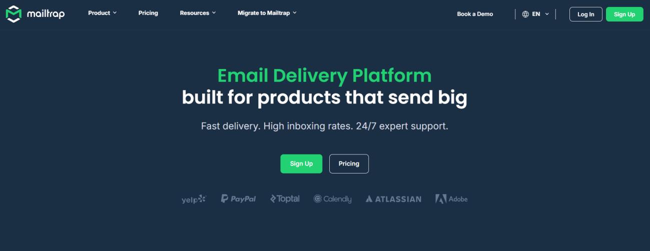 mailtrap homepage