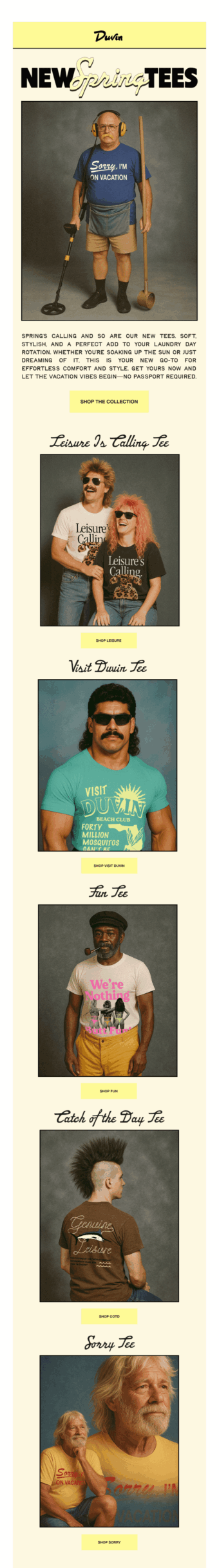 Duvin nostalgia in email