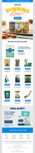 Chewy's replenishment email with personalized product suggestions