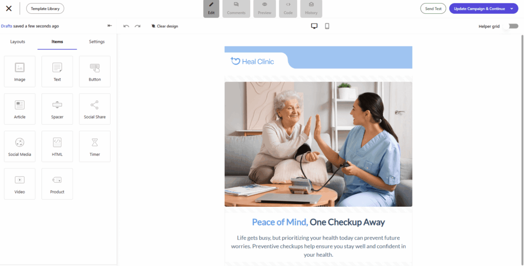 Moosend email editor