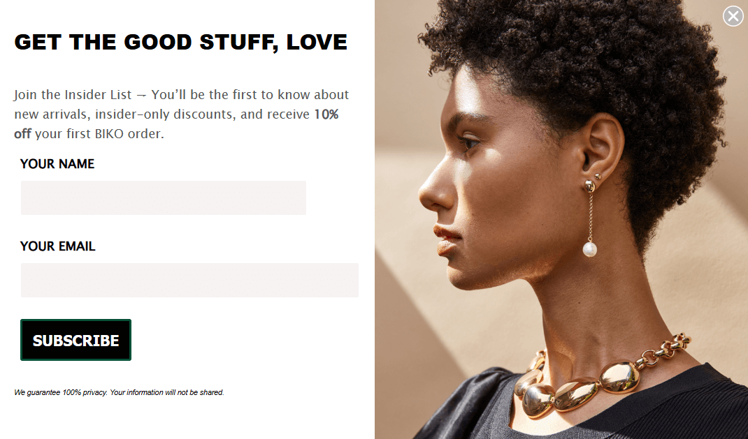BIKO newsletter signup form