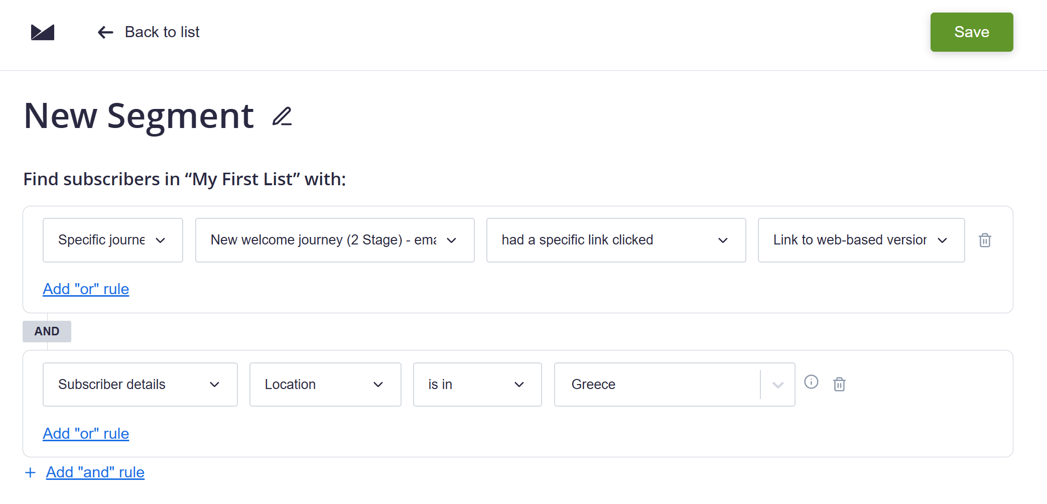 campaign monitor new segment creation