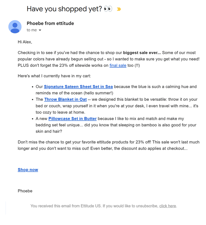 ettitude email marketing campaign