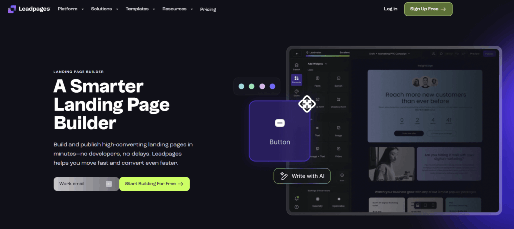 Leadpages landing page builder