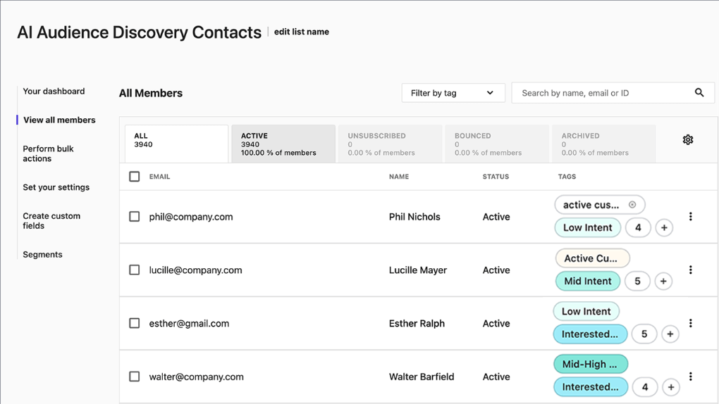 Moosend Audience Discovery