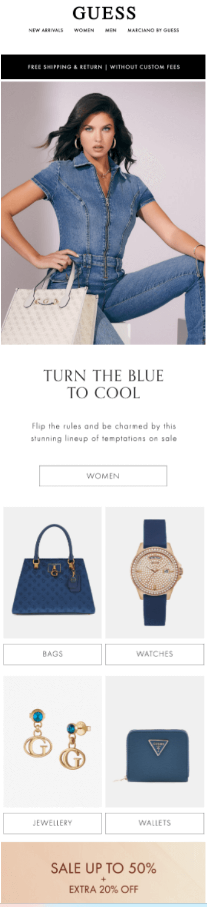 GUESS Blue Monday email