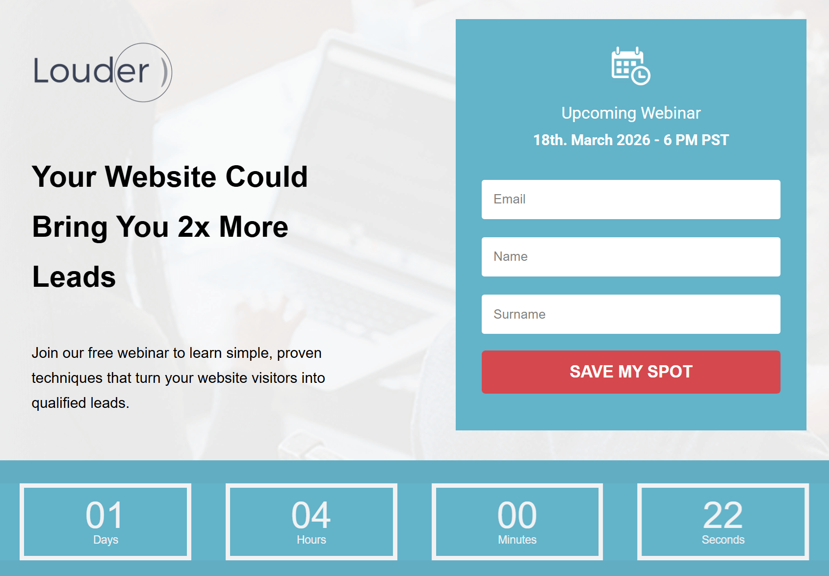landing page countdown timers