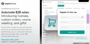 LearnWorld's signup form for event on automating B2B sales