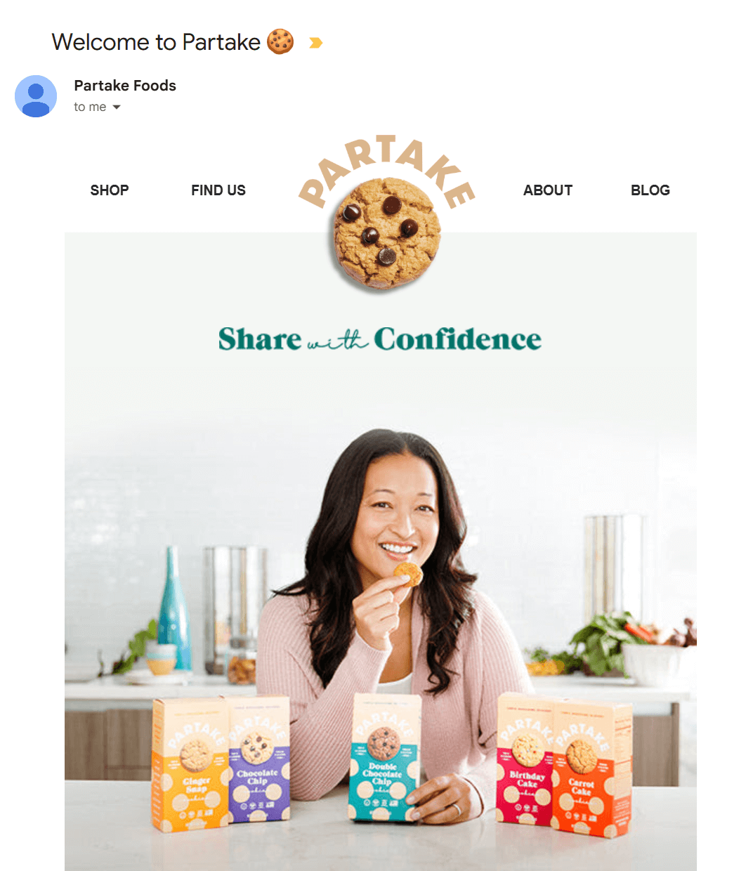 partake foods email example that complements the subject line partake foods email example that complements the subject line