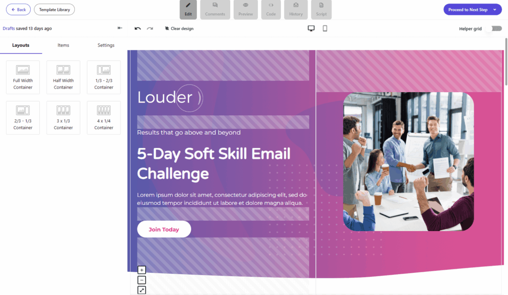 Moosend landing page builder