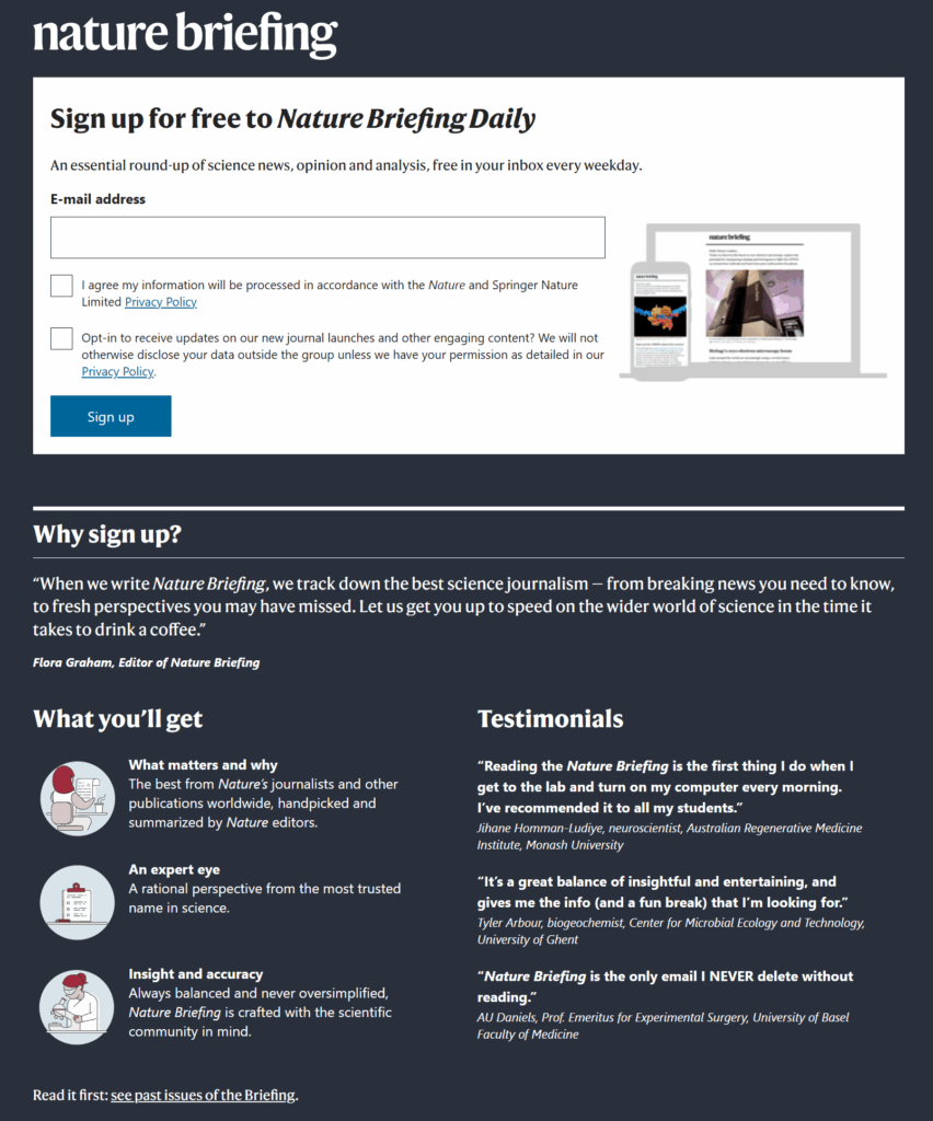 Nature Briefing newsletter Nature Briefing newsletter