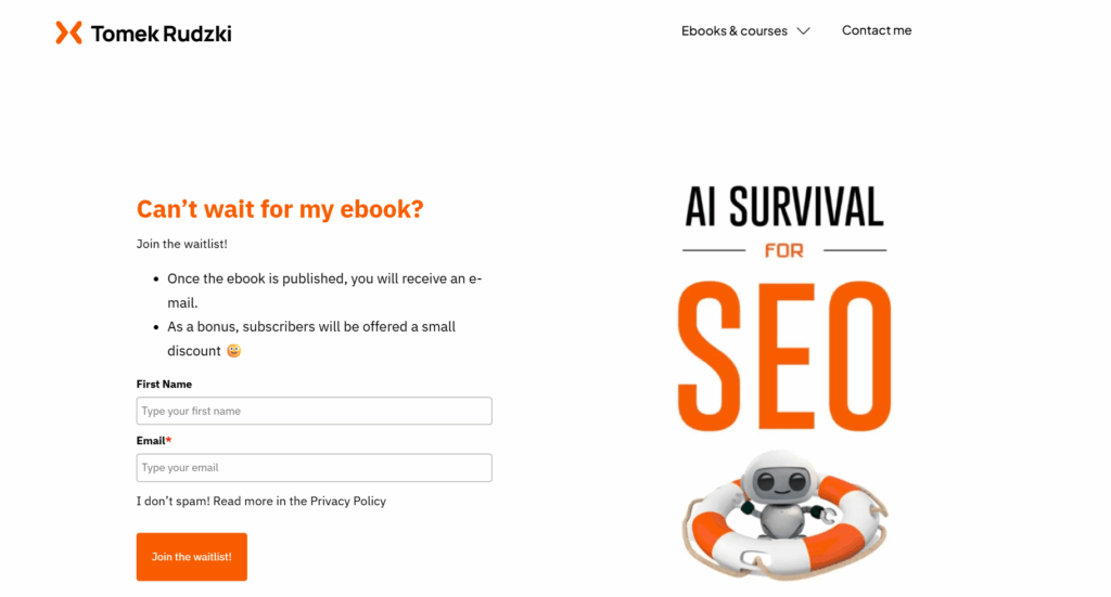 ebook waitlist landing page ebook waitlist landing page