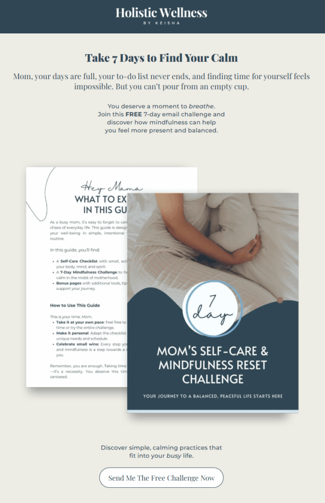 Mom self-care challenge